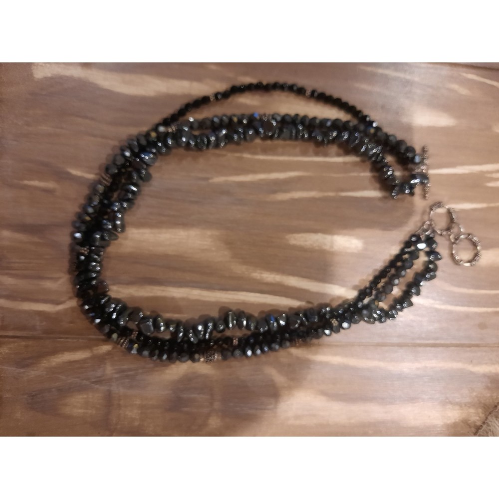 SILPADA Sterling Silver, Black Onyx, & Hematite 3 Strand Vintage Necklace
